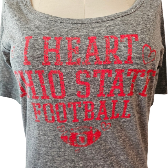Ohio State Football “I Heart Ohio State” Varsity Tee — Women’s Large - Picture 3 of 10